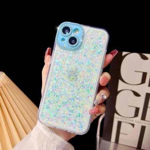 For iPhone 13 Luminous Epoxy TPU Glitter Phone Case(Blue)