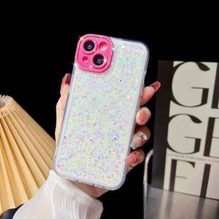 For iPhone 13 Luminous Epoxy TPU Glitter Phone Case(White)