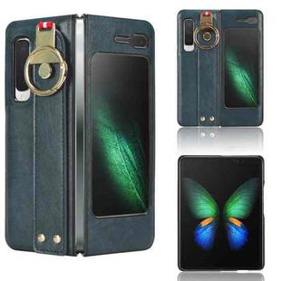 For Samsung Galaxy Fold 5G /W20 Wristband Leather Back Phone Case(Blue)