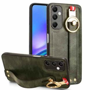 For Samsung Galaxy A05s 4G Wristband Leather Back Phone Case(Green)