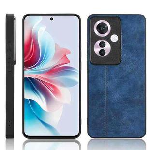 For OPPO Reno11 A JP Version Cow Pattern Sewing Back Cover Phone Case(Blue)