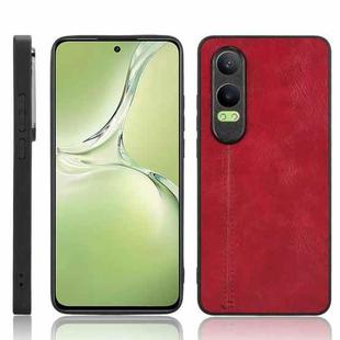 For OPPO K12x Cow Pattern Sewing Back Cover Phone Case(Red)