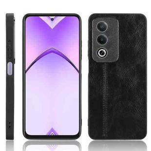 For OPPO A3 Pro India Cow Pattern Sewing Back Cover Phone Case(Black)