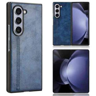 For Samsung Galaxy Z Fold6 Cow Pattern Sewing Back Cover Phone Case(Blue)