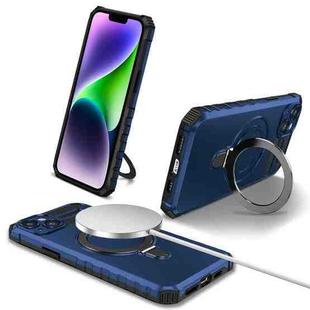 For iPhone 15 Plus MagSafe Magnetic Holder Phone Case(Blue)