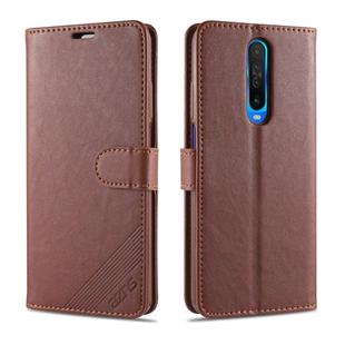 For Xiaomi Redmi K30 AZNS Sheepskin Texture Horizontal Flip Leather Case with Holder & Card Slots & Wallet(Brown)