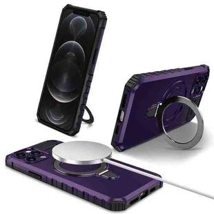For iPhone 12 Pro Max MagSafe Magnetic Holder Phone Case(Purple)