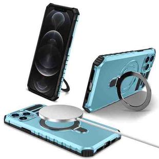 For iPhone 12 Pro MagSafe Magnetic Holder Phone Case(Light Blue)