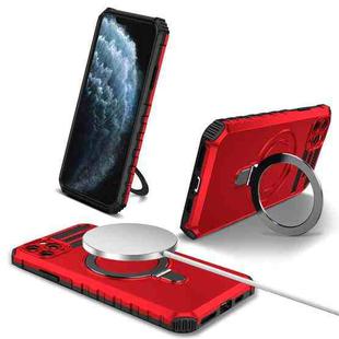 For iPhone 11 Pro MagSafe Magnetic Holder Phone Case(Red)