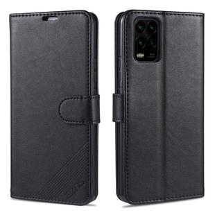 For Xiaomi 10 Lite AZNS Sheepskin Texture Horizontal Flip Leather Case with Holder & Card Slots & Wallet(Black)