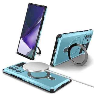 For Samsung Galaxy Note20 Ultra MagSafe Magnetic Holder Phone Case(Light Blue)