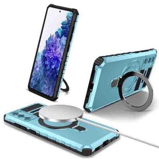 For Samsung Galaxy S20 FE MagSafe Magnetic Holder Phone Case(Light Blue)