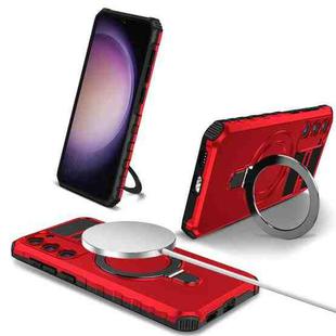 For Samsung Galaxy S23 5G MagSafe Magnetic Holder Phone Case(Red)