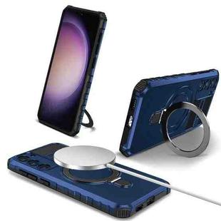 For Samsung Galaxy S23 5G MagSafe Magnetic Holder Phone Case(Blue)