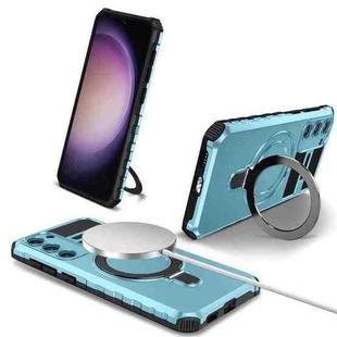For Samsung Galaxy S23 5G MagSafe Magnetic Holder Phone Case(Light Blue)