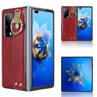 For Huawei Mate X2 Wristband Leather Back Phone Case(Red)