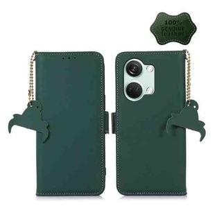 For OnePlus Nord 3 / Ace 2V Genuine Leather Magnetic RFID Leather Phone Case(Green)