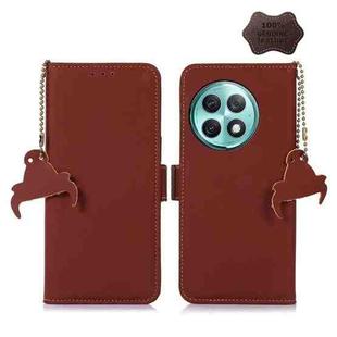 For OnePlus Ace 2 Pro Genuine Leather Magnetic RFID Leather Phone Case(Coffee)