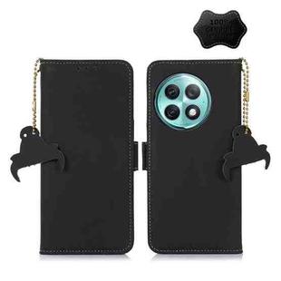 For OnePlus Ace 2 Pro Genuine Leather Magnetic RFID Leather Phone Case(Black)