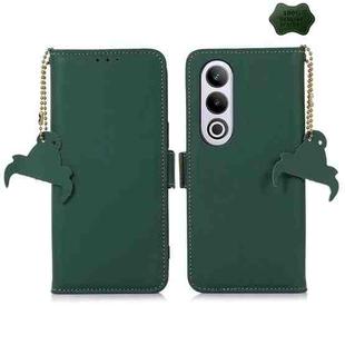 For OnePlus Nord CE4 5G Global Genuine Leather Magnetic RFID Leather Phone Case(Green)