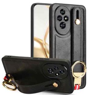 For Honor 200 5G Wristband Leather Back Phone Case(Black)