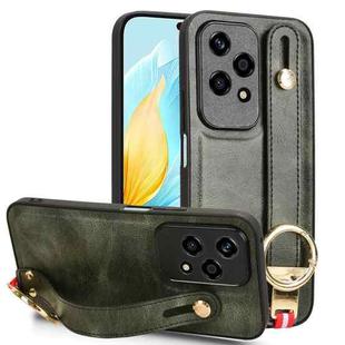 For Honor 200 Lite Global Wristband Leather Back Phone Case(Green)