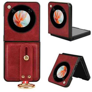 For ZTE nubia Flip / Libero Flip Wristband Leather Back Phone Case(Red)