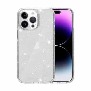 For iPhone 15 Pro Max Shockproof Terminator Glitter Powder Phone Case(White)