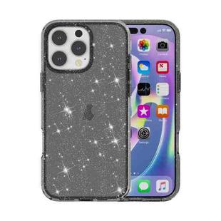 For iPhone 16 Pro Max Shockproof Terminator Glitter Powder Phone Case(Black)