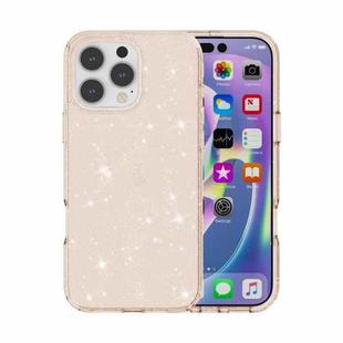 For iPhone 16 Pro Max Shockproof Terminator Glitter Powder Phone Case(Gold)