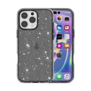 For iPhone 16 Pro Shockproof Terminator Glitter Powder Phone Case(Black)