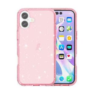 For iPhone 16 Plus Shockproof Terminator Glitter Powder Phone Case(Pink)