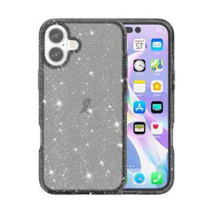 For iPhone 16 Plus Shockproof Terminator Glitter Powder Phone Case(Black)