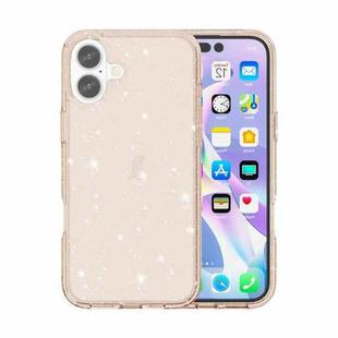 For iPhone 16 Plus Shockproof Terminator Glitter Powder Phone Case(Gold)