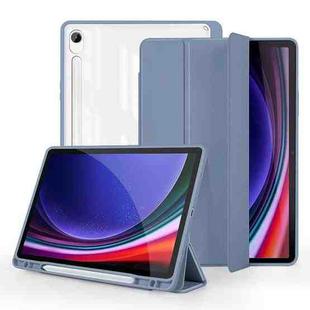 For Samsung Galaxy Tab S9 3-folding Acrylic Smart Leather Tablet Case(Lavender Purple)
