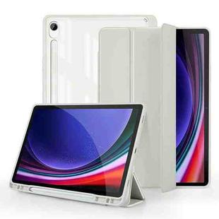 For Samsung Galaxy Tab S9 3-folding Acrylic Smart Leather Tablet Case(Grey)