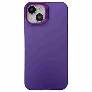 For iPhone 14 Plus Semi Transparent Frosted PC Phone Case(Purple)