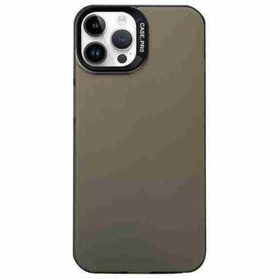 For iPhone 14 Pro Semi Transparent Frosted PC Phone Case(Brown)