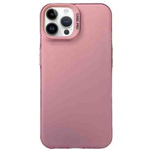 For iPhone 14 Pro Max Semi Transparent Frosted PC Phone Case(Pink)