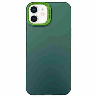For iPhone 12 Semi Transparent Frosted PC Phone Case(Green)