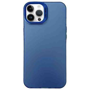 For iPhone 12 Pro Semi Transparent Frosted PC Phone Case(Blue)