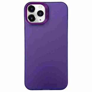 For iPhone 11 Pro Max Semi Transparent Frosted PC Phone Case(Purple)