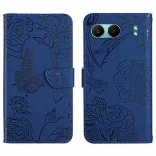 For OnePlus Nord 4 5G Skin Feel Butterfly Peony Embossed Leather Phone Case(Blue)