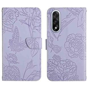 For OnePlus Nord 5 5G / Ace 5 Ultra Skin Feel Butterfly Peony Embossed Leather Phone Case(Purple)