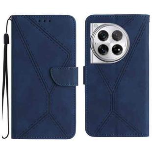 For OnePlus 12R 5G Global Stitching Embossed Leather Phone Case(Blue)