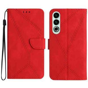 For OnePlus Nord CE4 Stitching Embossed Leather Phone Case(Red)