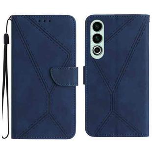 For OnePlus Nord CE4 Stitching Embossed Leather Phone Case(Blue)