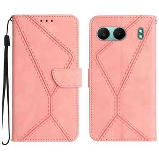 For OnePlus Nord 4 5G Stitching Embossed Leather Phone Case(Pink)