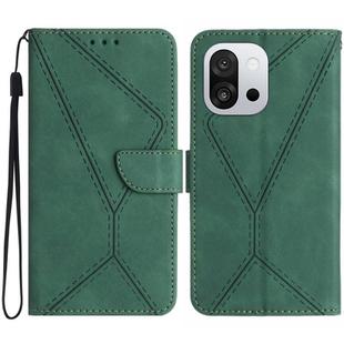 For OnePlus 13T Stitching Embossed Leather Phone Case(Green)