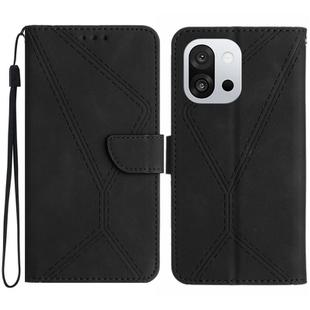 For OnePlus 13T Stitching Embossed Leather Phone Case(Black)